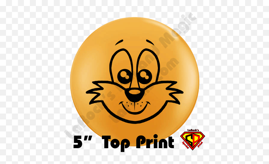 5 Inch Round Top Print Fox Balloon By Juan Gonzales Qualatex 100ct - Tiger Face Balloon Emoji,Fox Emoticon