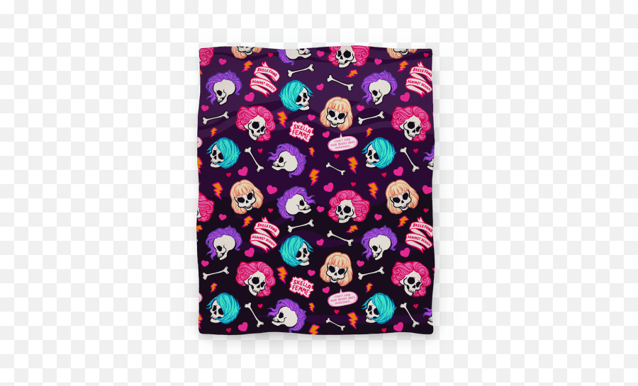 Spooky Scary Feminists Blanket Lookhuman - Smiley Emoji,Spooky Emoticon