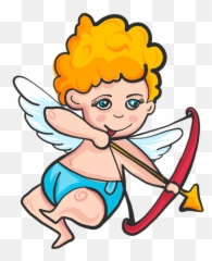 Cupid Shooting Arrow Cartoon - Cupido Png Emoji