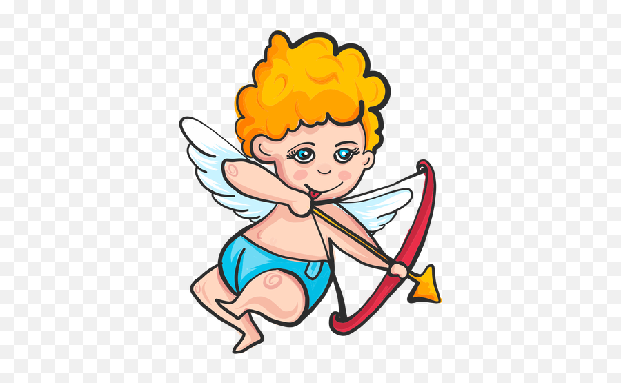 Cupid Shooting Arrow Cartoon - Cupido Png Emoji,Bow Down Emoji