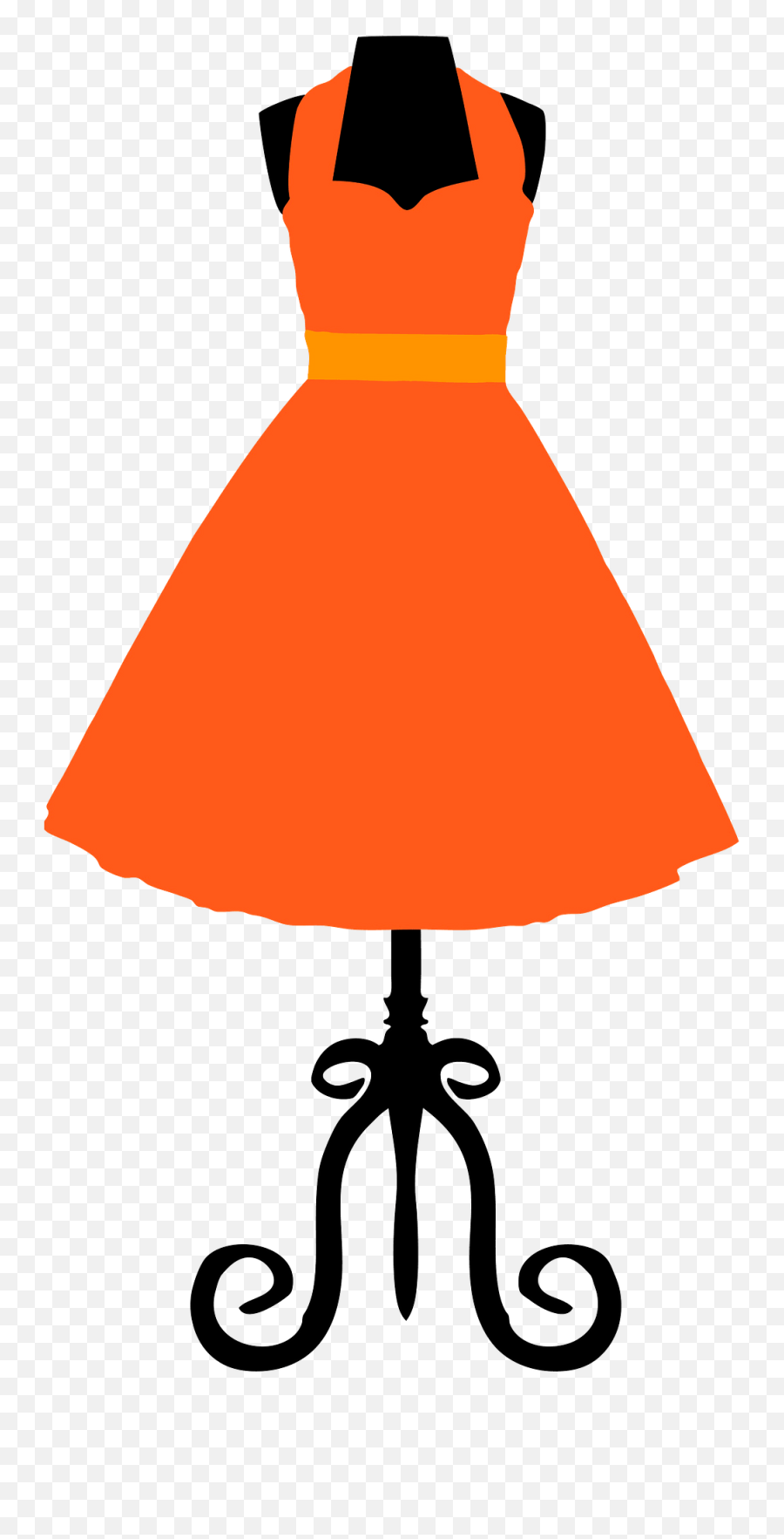 Orange Dress - Dress Clipart Png Emoji,Emoji Gown