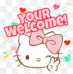 Hellokitty Yourwelcome Sticker - Girly Emoji