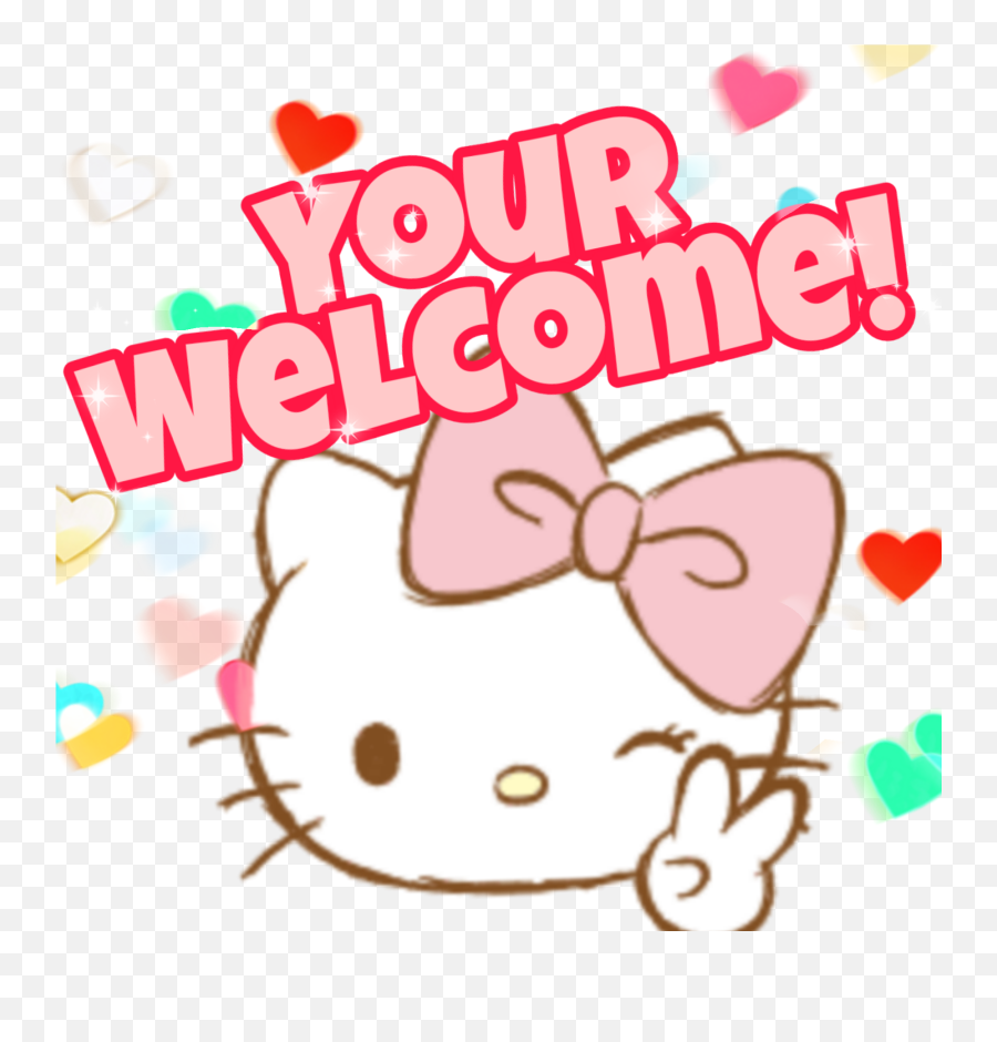 Hellokitty Yourwelcome Sticker - Girly Emoji,Your Welcome Emoji