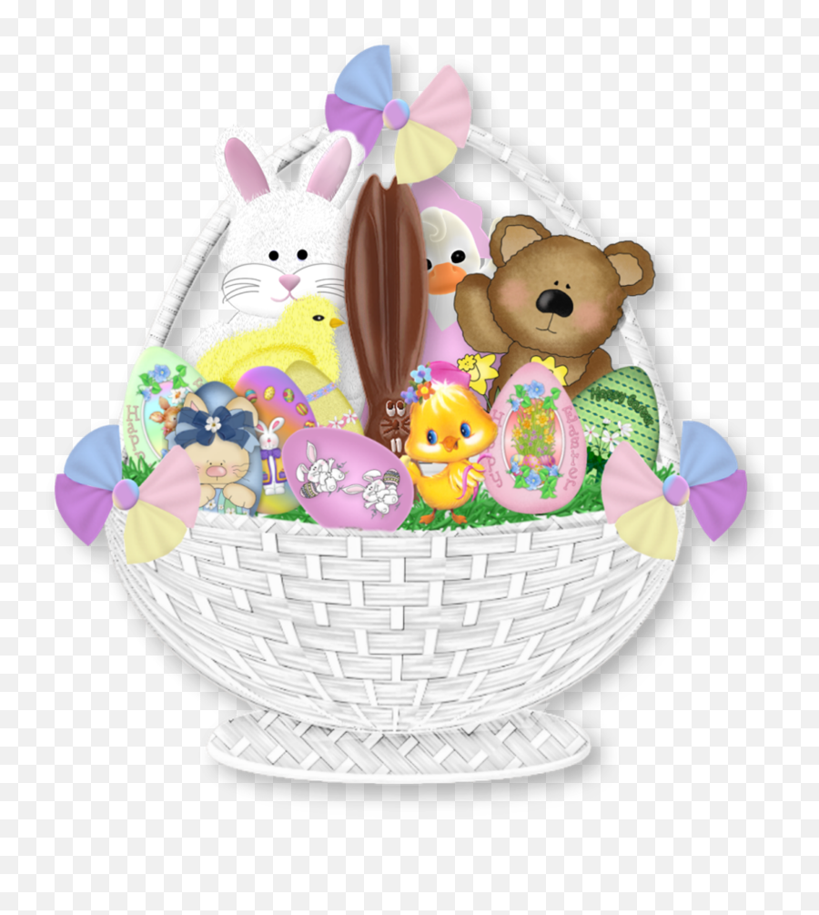 Gift Clipart Full Basket Gift Full - Transparent Background Easter Basket Clipart Emoji,Easter Basket Emoji