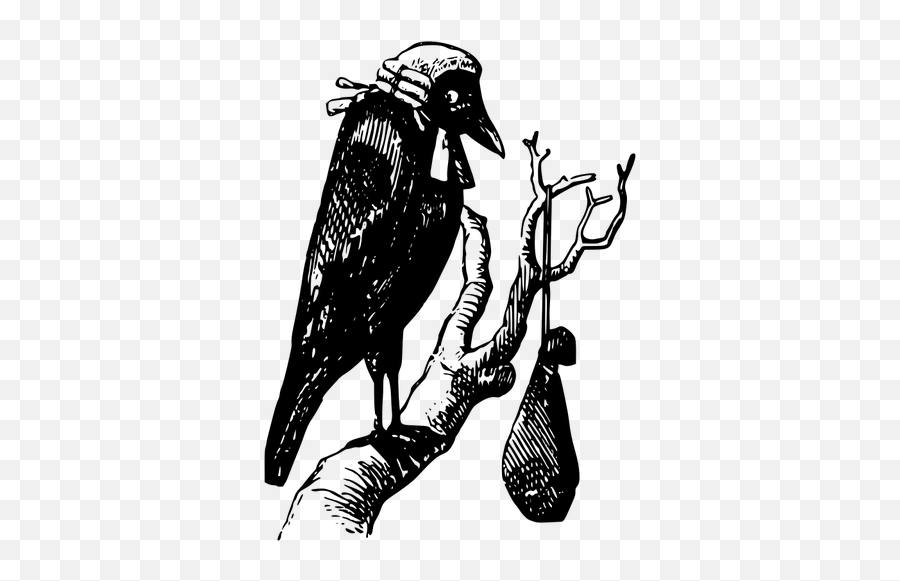 Bird Guarding A Fortune Vector Image - Crow Judge Emoji,Money Wings Emoji