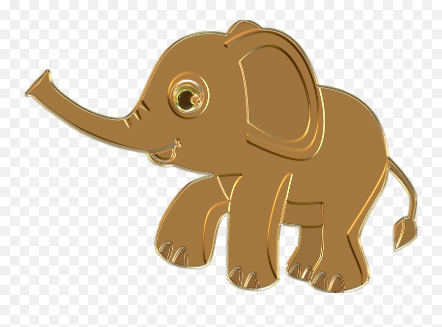Elephant Gold Animal Trunk Africa - Gold Elephant Transparent Emoji,Golden Shower Emoji