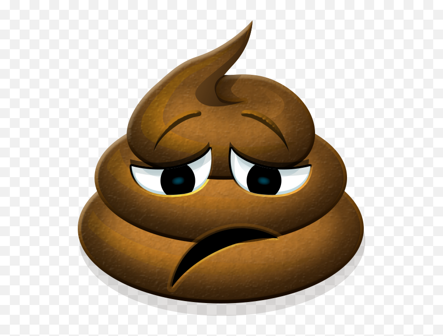Moody Poops - Cartoon Emoji,Slant Face Emoji