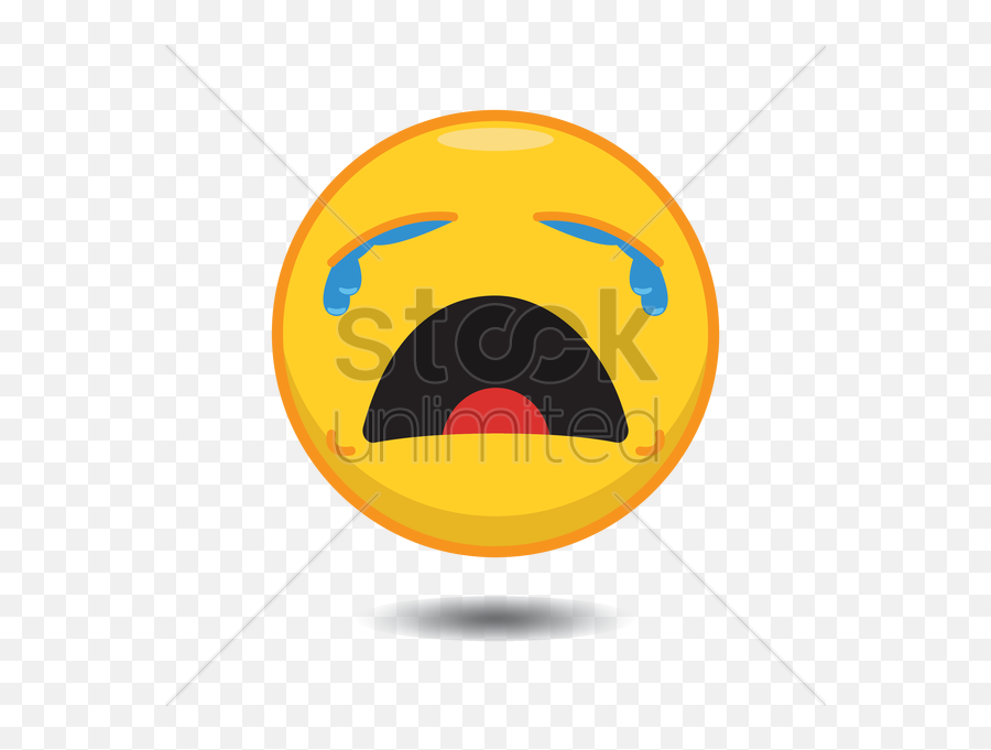 Crying Smiley Vector Image - Circle Emoji,Sobbing Emoticon