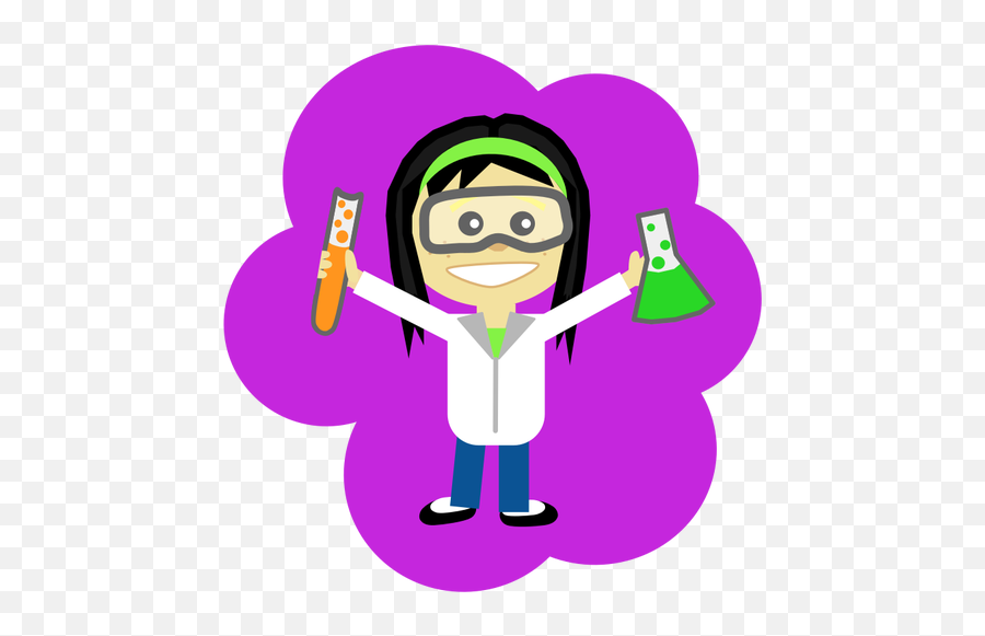 Vector Image Of Cartoon Science Girl - Clipart For Science Emoji,Little Black Cross Emoji