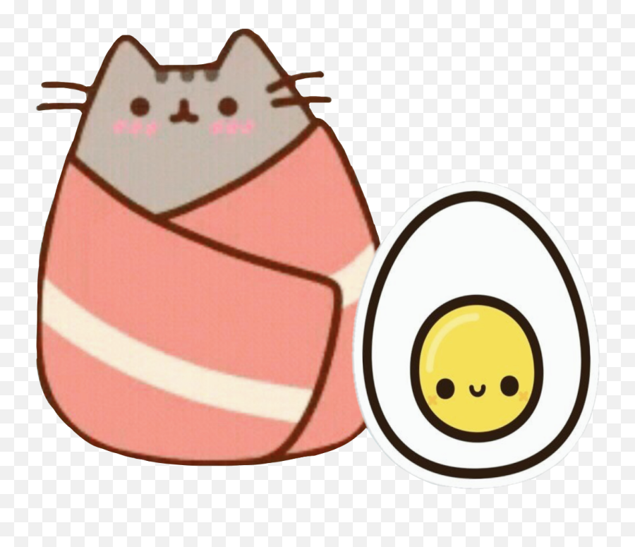 Freetoedit Speck Ei Pusheen Emilyssticker Meat Egg Cat - Pusheen Bacon Emoji,Meat Emoji