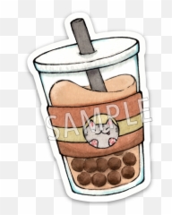Boba Mew Tea Vinyl Sticker Clipart - Full Size Art Emoji
