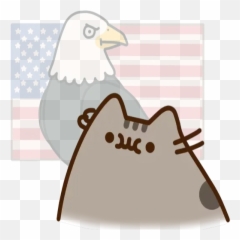 Pusheen 5 Stickers For Whatsapp - Pusheen Cat With Cookie Emoji,Bald Eagle Emoji