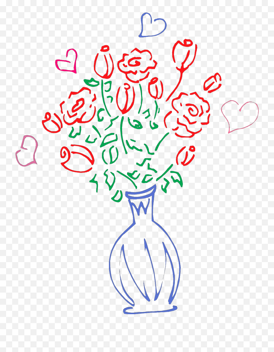 Vase Flowers Sketchy Doodleart Colorful - Clip Art Emoji,Sketchy Emoji