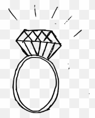 Diamond Ring Jewelry Engagement - Drawing Png Emoji