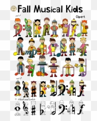 Fall Musical Kids Set Contains 21 Png Color Images With - Music Kids Fall Cartoons Emoji,Musical Note Emojis