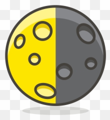 First Quarter Moon Emoji Clipart - Cuarto Creciente Luna Dibujo Animado