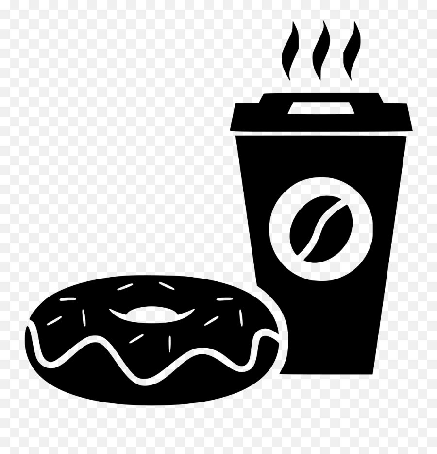 Free Doughnut Clipart Black And White - Hot Coffee Paper Cup Png Emoji,Basketball Donut Coffee Emoji