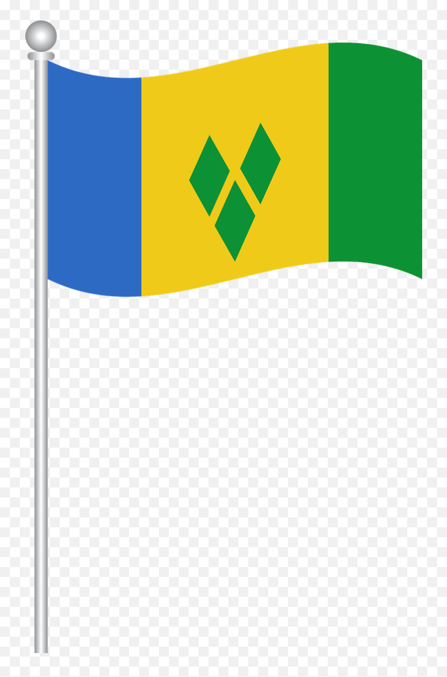 Flag Saint Vincent World Free Vector - Vincent And The Grenadines Flag Emoji,St Vincent Flag Emoji