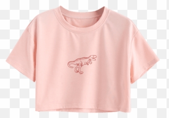 ZAFUL Dinosaur Graphic Cropped Tee Rose - zafulcom imallcom Girl Emoji