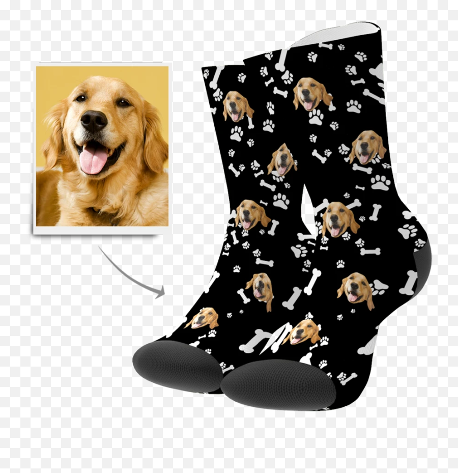 Custom Pet Face Socks - Custom Face Socks Dog Emoji,Dog Face Emoji