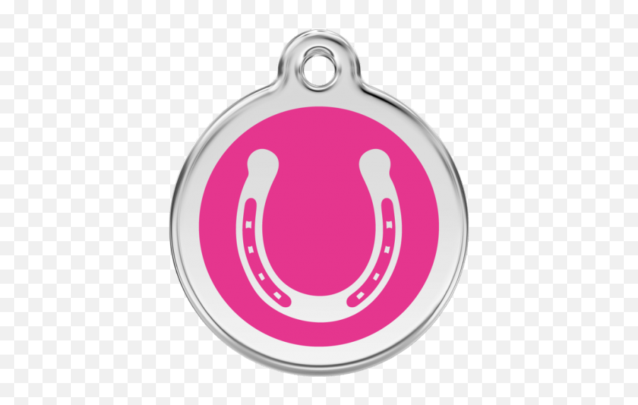 Pettagsonline Large - Hot Pink Quick Select Medalla Para Collar Para Perro Que Diga Pinky Emoji,Horseshoe Emoticon