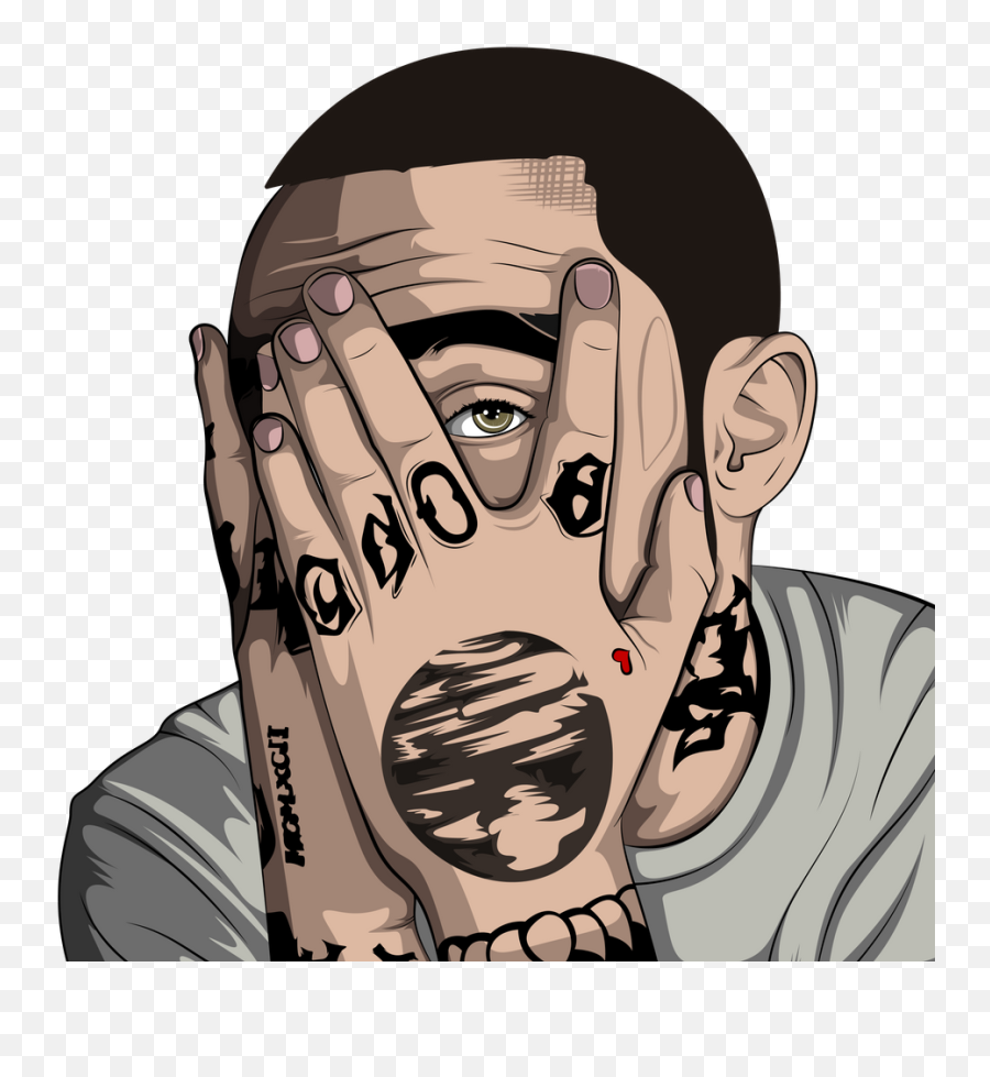 Rip Mac Sticker By Rickys Ill - Ustrations White Background Ugly Emoji,Rapper Emoji