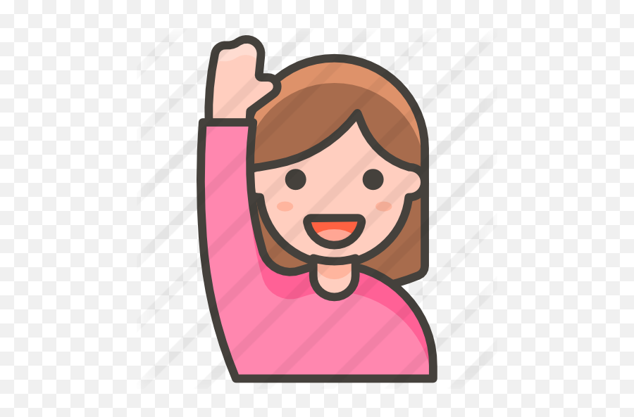 Salute - Girl Raising Hand Clipart Emoji,Salute Emoji