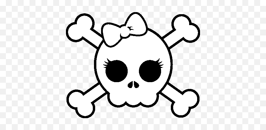 Skull With Bow Coloring Page - Calavera De Pirata Para Colorear Emoji,Skull Emoticons