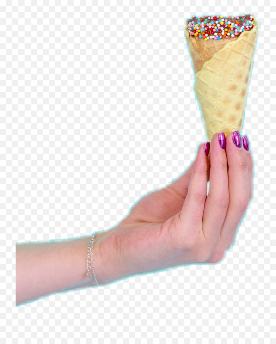 Hand Cone Art Effect Crown Edit Emoji - Ice Cream Cone,Cone Emoji