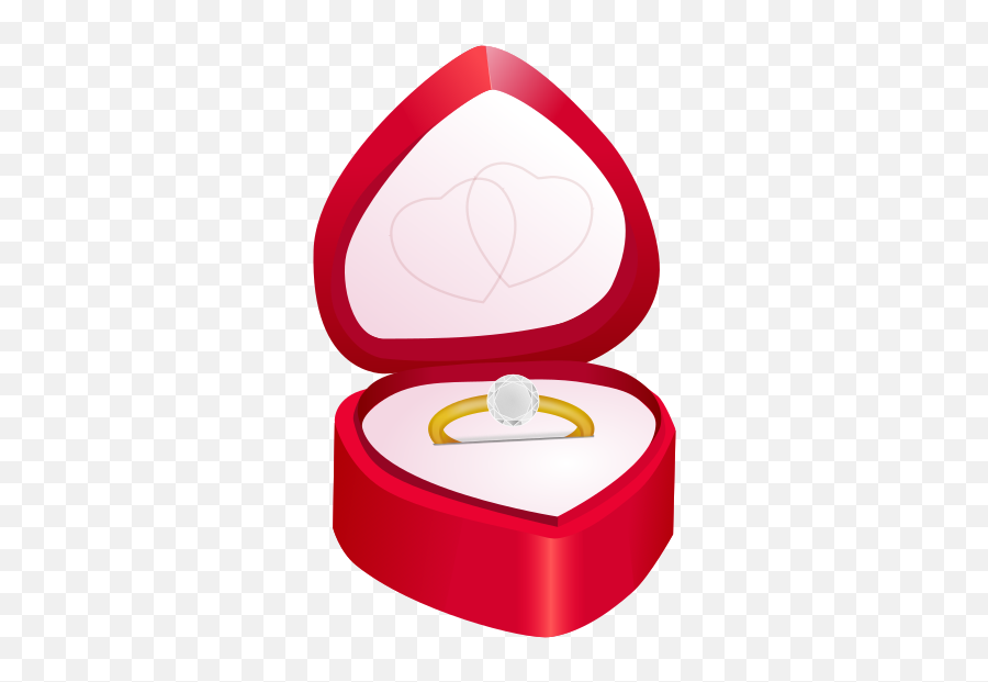 Valentines Day - Wedding Ring In Box Clipart Emoji,Diamond Ring Emoji
