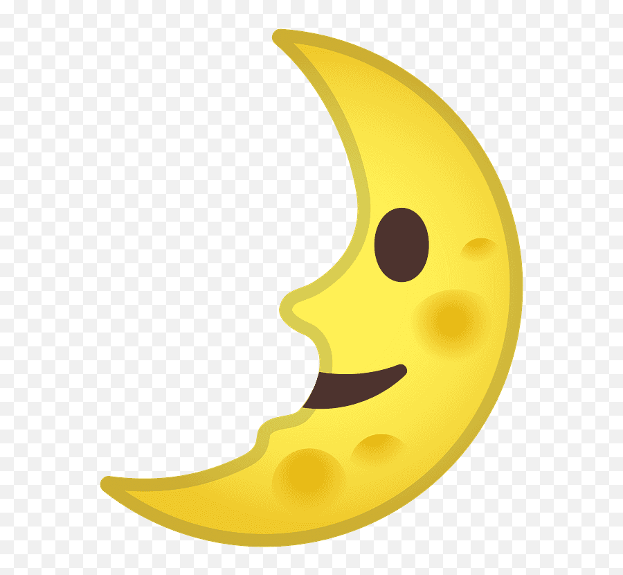 First Quarter Moon Face Emoji Clipart Free Download - Half Moon Emoji,Original Emojis