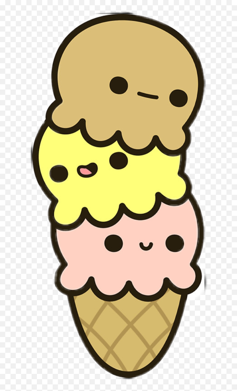 Icecream Falling Teamwork Freetoedit - Ice Cream With Faces Emoji,Teamwork Emoji