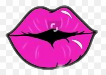 Lips Kiss Pink Face Makeup Cartoon - Girly Emoji