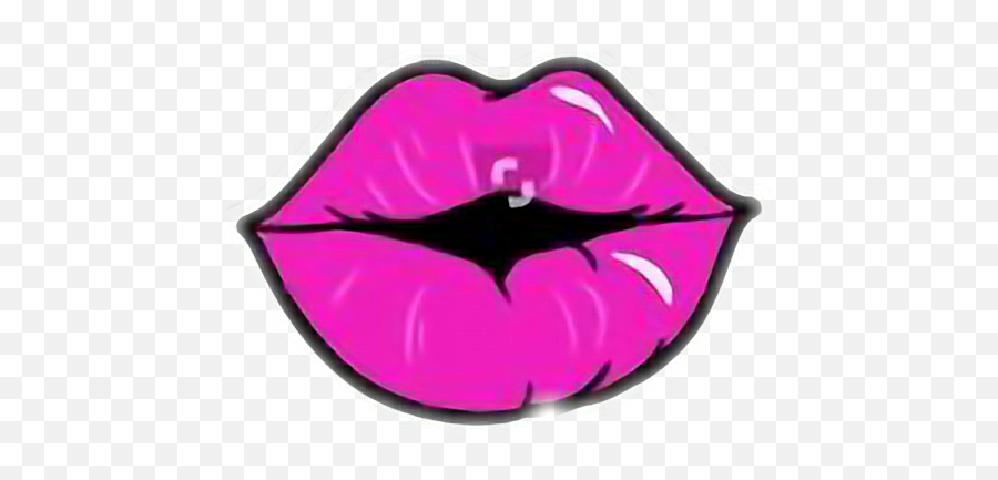 Lips Kiss Pink Face Makeup Cartoon - Girly Emoji,Kiss Emoji Makeup