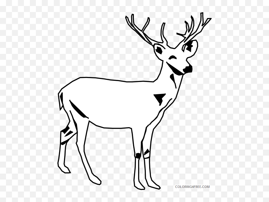 White Deer Coloring Pages Deer Head - Clip Art Black And White Dear Emoji,Buck Deer Emoji