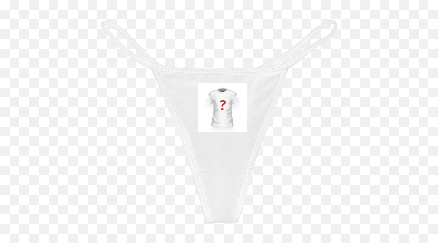 Meme Cotton Spandex Thong Bikini With Image Printing - Solid Emoji,Underwear Emoticon