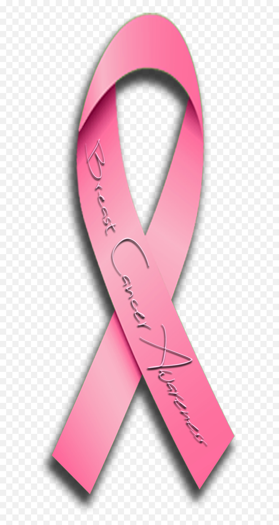 Pink Ribbon Bca With Shadow - Breast Cancer Donation Sign Emoji,Breast Cancer Ribbon Emoji