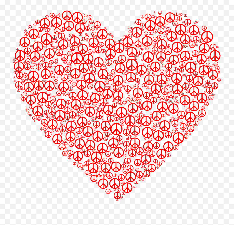 Clipart Hearts Sign Transparent - Peace Sign With Hearts Emoji,Sideways Heart Emoji