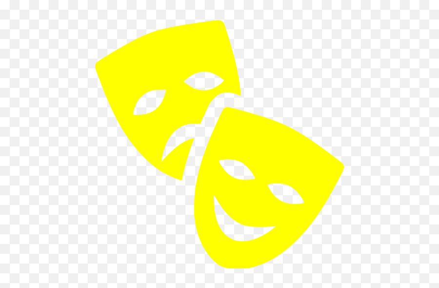 Yellow Theatre Masks Icon - White Theatre Masks Transparent Emoji,Emoticon Mask