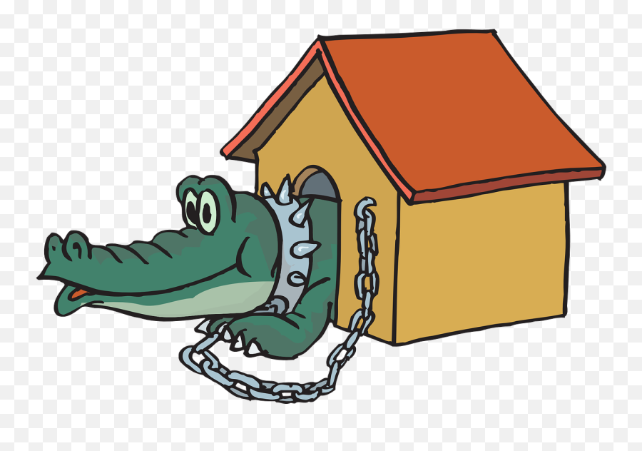 Alligator Collar Home Chain Doghouse - Alligator In A House Clipart Emoji,Dog House Emoji