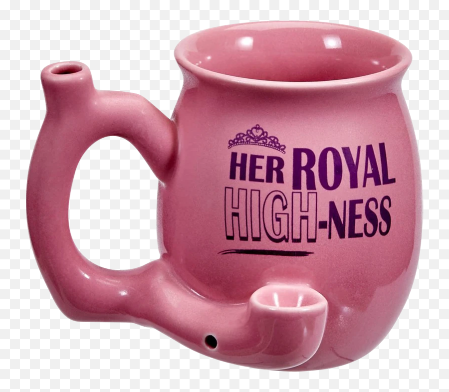 Her Royal High - Ness Ceramic Pipe Mug Sip Puff Pass Mug Emoji,Pipe Emoji