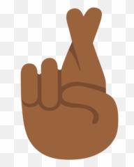 Fingers Crossed Emoji - Black