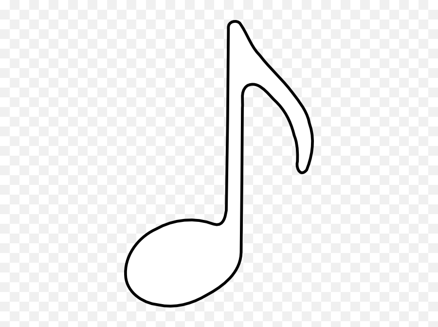 Eighth Note Outline Clip Art - Vector Clip Art Online Music Note Symbol In White Emoji,Eighth Note Emoji