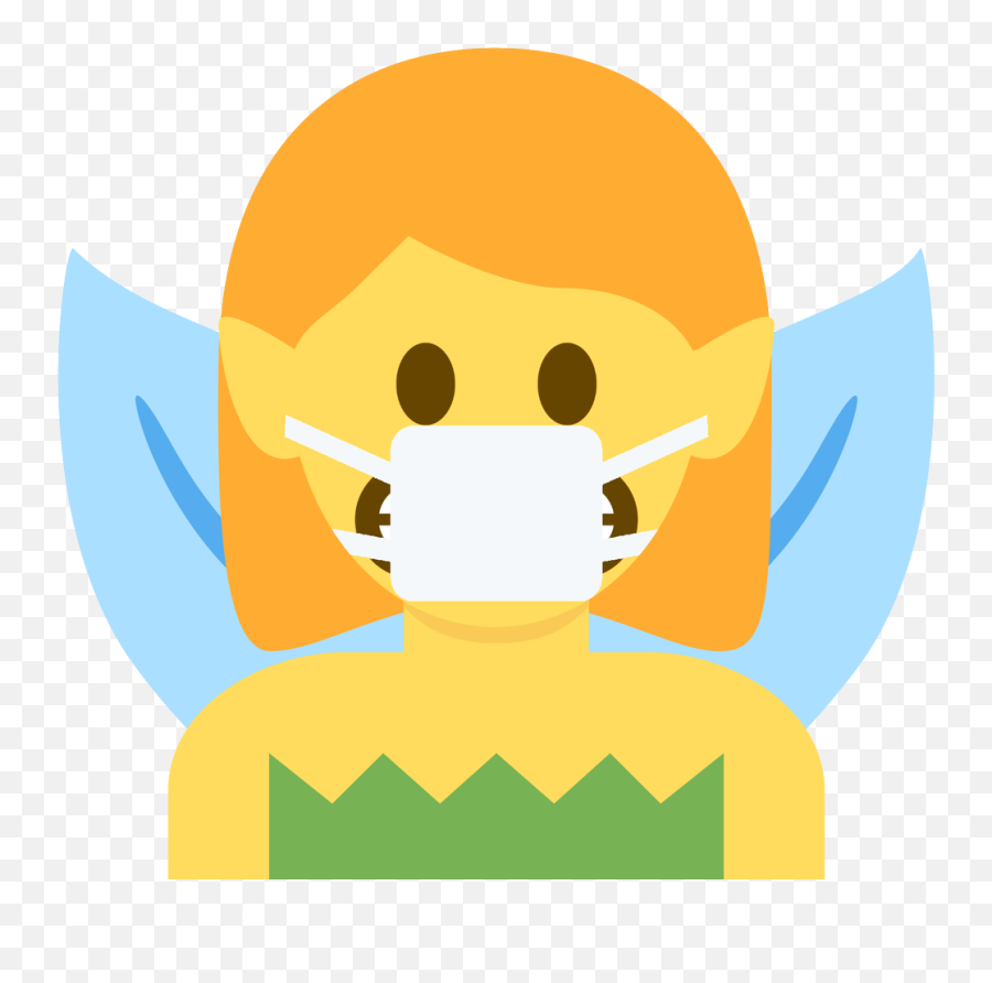 Emoji Face Mashup Bot On Twitter Fairy Grimacing - Fairy In A Face Mask,Grimace Emoji Transparent