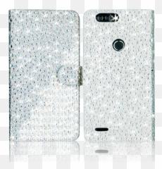 Zte Blade MM Jewel Diagonal Wallet Silver - Mobile Phone Case Emoji