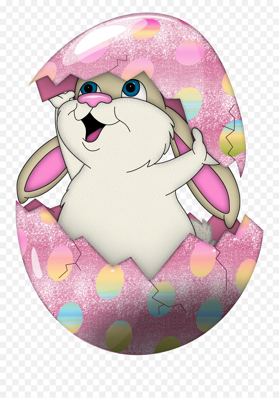 Easter Cute Bunny In Egg Transparent - Transparent Background Easter Egg Clipart Free Emoji,Rabbit Egg Emoji