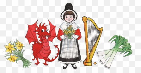 Welsh Lady Clipart - Happy St Davids Day Emoji,Welsh Dragon Emoji