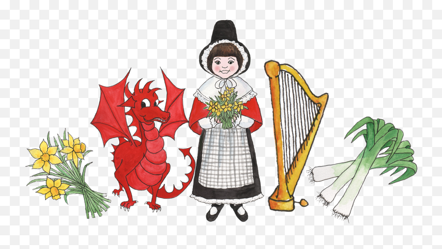 Welsh Lady Clipart - Happy St Davids Day Emoji,Welsh Dragon Emoji