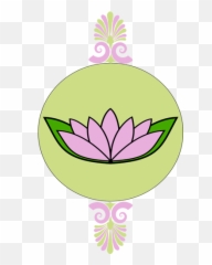 Lotus Çiçei Yuvarlak Yeil Çerçeve Içinde - Vector Frame Bunga Terate Emoji,Lotus Emoji