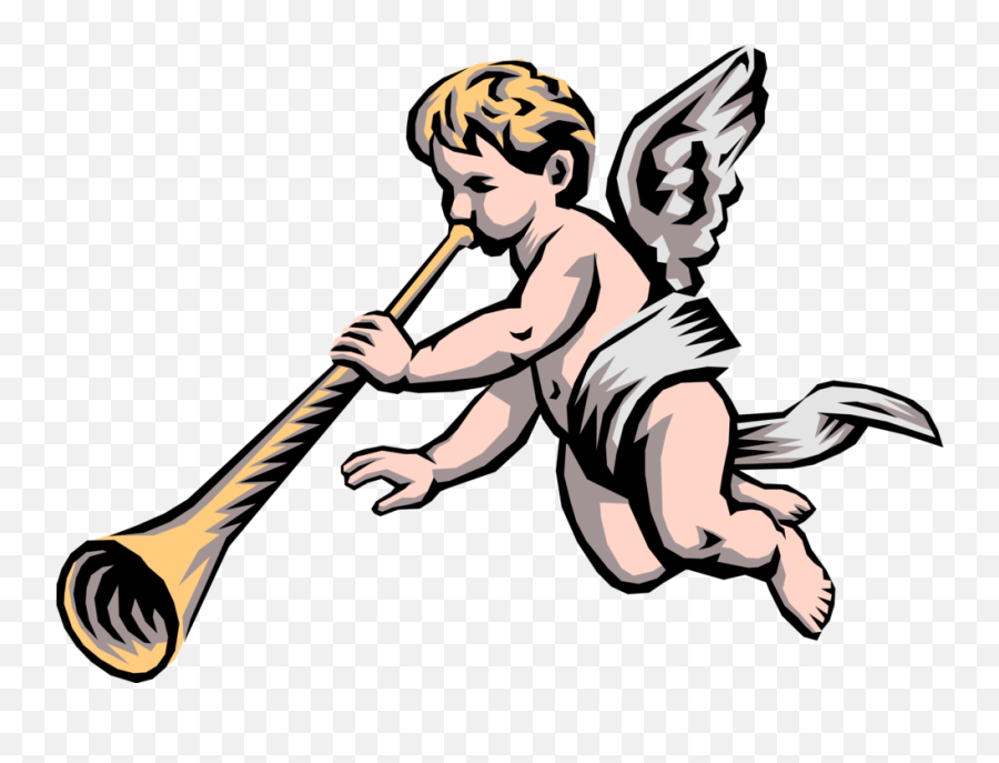 Trumpet Clipart Png - Angelic Trumpet Png Baby Angel With Angel With Trumpet Png Emoji,Angel Baby Emoji